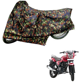                       AutoRetail Custom Made Two Wheeler Polyster Cover for TVS Jive (Mirror Pocket, Jungle Color)                                              