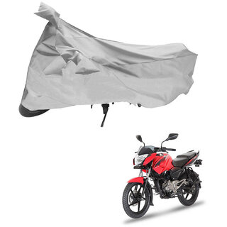                       AutoRetail Two Wheeler Polyster Cover for Bajaj Pulsar 135 LS with Mirror Pocket (Silver Color)                                              