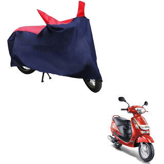                       AutoRetail Two Wheeler Polyster Cover for Mahindra Duro DZ with Sun Protection (Mirror Pocket, Red and Blue Color)                                              