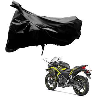                       AutoRetail Water Resistant Two Wheeler Polyster Cover for Honda CBR 250R (Mirror Pocket, Black Color)                                              