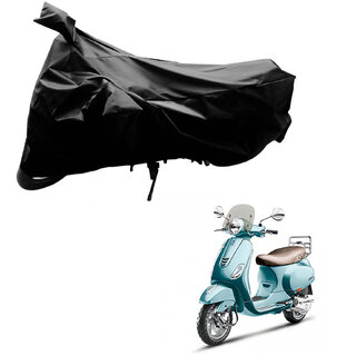                      AutoRetail Weather Resistant Two Wheeler Polyster Cover for Piaggio Vespa VXl 150 (Mirror Pocket, Black Color)                                              