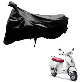                       AutoRetail Weather Resistant Two Wheeler Polyster Cover for Piaggio Vespa Elegante (Mirror Pocket, Black Color)                                              