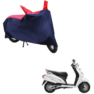                       AutoRetail Weather Resistant Two Wheeler Polyster Cover for Honda Activa (Mirror Pocket, Red and Blue Color)                                              