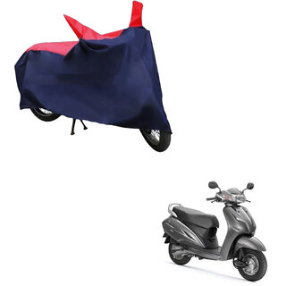                       AutoRetail Weather Resistant Two Wheeler Polyster Cover for Honda Activa 3G (Mirror Pocket, Red and Blue Color)                                              