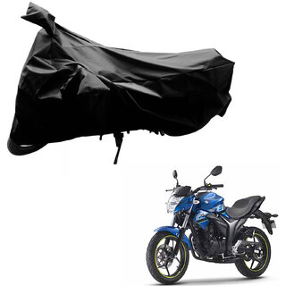                       AutoRetail Weather Resistant Two Wheeler Polyster Cover for Suzuki Gixxer (Mirror Pocket, Black Color)                                              