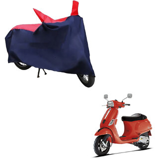                       AutoRetail Two Wheeler Polyster Cover for Piaggio Vespa S with Sun Protection (Mirror Pocket, Red and Blue Color)                                              