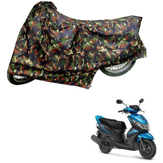                       AutoRetail Custom Made Two Wheeler Polyster Cover for Yamaha Ray Z (Mirror Pocket, Jungle Color)                                              