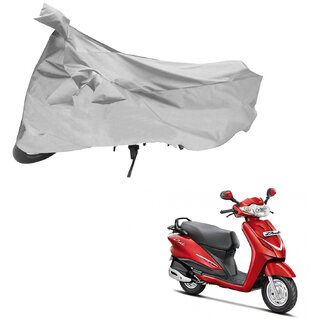                       AutoRetail Two Wheeler Polyster Cover for Hero Duet with Mirror Pocket (Silver Color)                                              