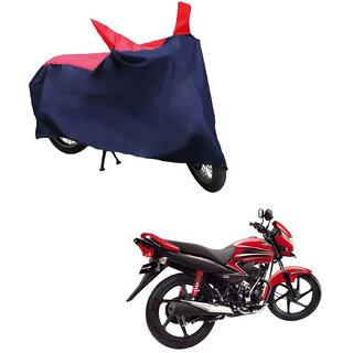                       AutoRetail Weather Resistant Two Wheeler Polyster Cover for Honda Dream Yuga (Mirror Pocket, Red and Blue Color)                                              