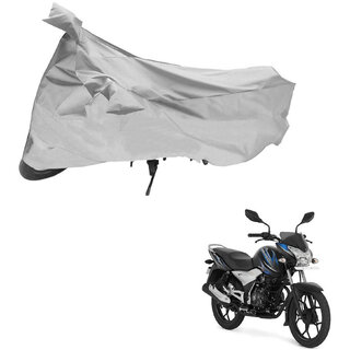                       AutoRetail Custom Made Two Wheeler Polyster Cover for Bajaj DisPolyster Cover 100 (Mirror Pocket, Silver Color)                                              