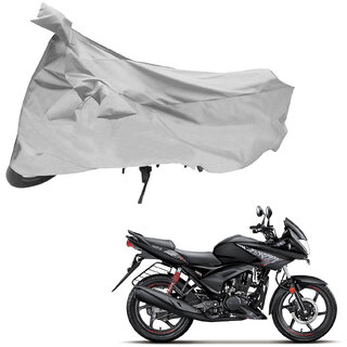                       AutoRetail Two Wheeler Polyster Cover for Hero Ignitor with Mirror Pocket (Silver Color)                                              