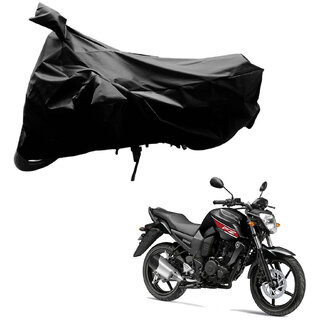                       AutoRetail Weather Resistant Two Wheeler Polyster Cover for Yamaha Fz 16 (Mirror Pocket, Black Color)                                              