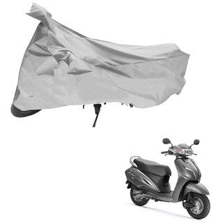                       AutoRetail Two Wheeler Polyster Cover for Honda Activa 3G with Mirror Pocket (Silver Color)                                              