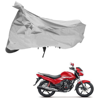                       AutoRetail Custom Made Two Wheeler Polyster Cover for Hero Achiever (Mirror Pocket, Silver Color)                                              