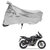 AutoRetail Two Wheeler Polyster Cover for Bajaj Pulsar 200 NS with Mirror Pocket (Silver Color)