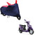 AutoRetail Two Wheeler Polyster Cover for Mahindra Rodeo RZ with Sun Protection (Mirror Pocket, Red and Blue Color)
