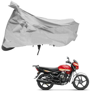                       AutoRetail Custom Made Two Wheeler Polyster Cover for Hero HF Dawn (Mirror Pocket, Silver Color)                                              