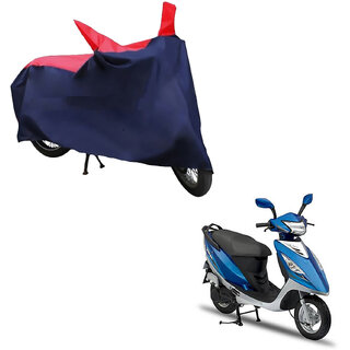                       AutoRetail Weather Resistant Two Wheeler Polyster Cover for TVS Streak (Mirror Pocket, Red and Blue Color)                                              