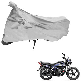                       AutoRetail Custom Made Two Wheeler Polyster Cover for Hero Splendor NXG (Mirror Pocket, Silver Color)                                              