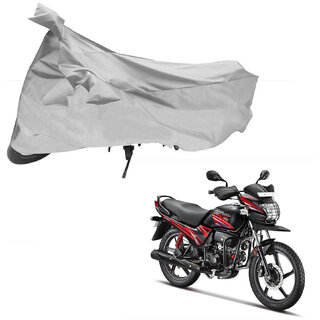                       AutoRetail Two Wheeler Polyster Cover for Hero Passion Pro TR with Sun Protection (Mirror Pocket, Grey Color)                                              