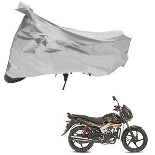                       AutoRetail Custom Made Two Wheeler Polyster Cover for Mahindra Centuro (Mirror Pocket, Silver Color)                                              