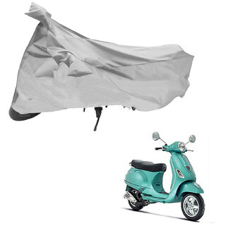                       AutoRetail Custom Made Two Wheeler Polyster Cover for Mahindra Vespa Lx (Mirror Pocket, Silver Color)                                              