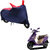 AutoRetail Weather Resistant Two Wheeler Polyster Cover for TVS Zest 110 (Mirror Pocket, Red and Blue Color)