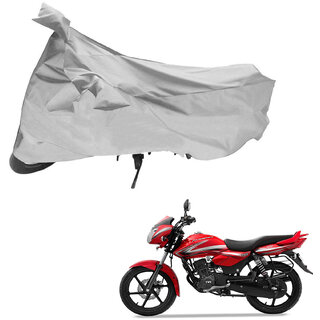                       AutoRetail Custom Made Two Wheeler Polyster Cover for TVS Phoenix 125 (Mirror Pocket, Silver Color)                                              