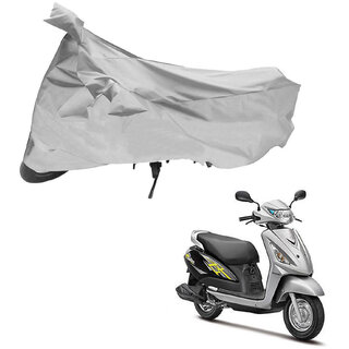                       AutoRetail Perfect Fit Two Wheeler Polyster Cover for Suzuki Access Swish (Mirror Pocket, Silver Color)                                              