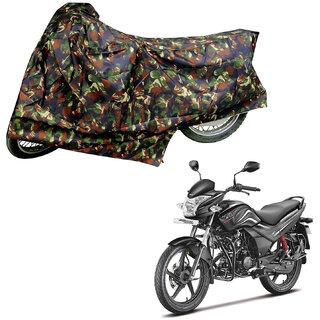                       AutoRetail Weather Resistant Two Wheeler Polyster Cover for Hero Passion XPRO (Mirror Pocket, Jungle Color)                                              