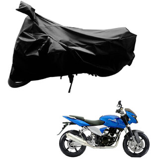                       AutoRetail Two Wheeler Polyster Cover for Bajaj Pulsar 150 DTS-i with Mirror Pocket (Black Color)                                              
