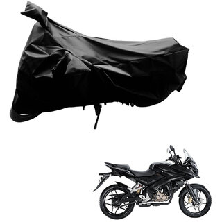                       AutoRetail Two Wheeler Polyster Cover for Bajaj Pulsar AS 150 with Mirror Pocket (Black Color)                                              