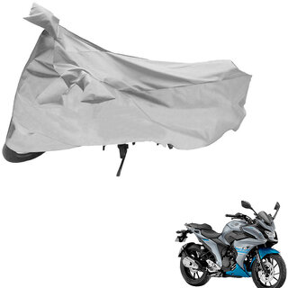                       AutoRetail Custom Made Two Wheeler Polyster Cover for Yamaha Fazer (Mirror Pocket, Silver Color)                                              