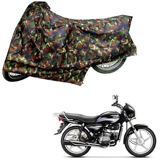                       AutoRetail Water Resistant Two Wheeler Polyster Cover for Hero Splendor Plus (Mirror Pocket, Jungle Color)                                              