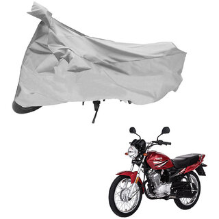                       AutoRetail Custom Made Two Wheeler Polyster Cover for Yamaha YBR 125 (Mirror Pocket, Silver Color)                                              