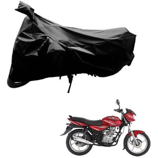                       AutoRetail Custom Made Two Wheeler Polyster Cover for Bajaj DisPolyster Cover 125 DTS-i (Mirror Pocket, Black Color)                                              