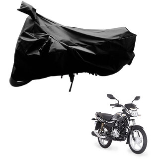                       AutoRetail Custom Made Two Wheeler Polyster Cover for Bajaj Platina (Mirror Pocket, Black Color)                                              