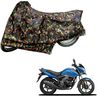                       AutoRetail Water Resistant Two Wheeler Polyster Cover for Honda CB Unicorn 160 (Mirror Pocket, Jungle Color)                                              