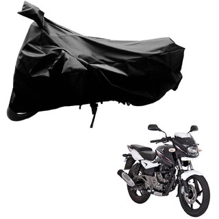                       AutoRetail Custom Made Two Wheeler Polyster Cover for Bajaj Pulsar 180 DTS-i (Mirror Pocket, Black Color)                                              