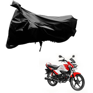                       AutoRetail Custom Made Two Wheeler Polyster Cover for Hero Splendor I Smart (Mirror Pocket, Black Color)                                              