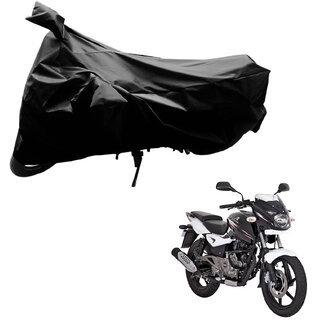                       AutoRetail Perfect Fit Two Wheeler Polyster Cover for Bajaj Pulsar 180 DTS-i (Mirror Pocket, Black Color)                                              
