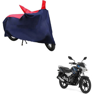                       AutoRetail Custom Made Two Wheeler Polyster Cover for Bajaj DisPolyster Cover 100 (Mirror Pocket, Red and Blue Color)                                              