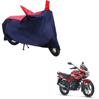                       AutoRetail Custom Made Two Wheeler Polyster Cover for Bajaj DisPolyster Cover 150F (Mirror Pocket, Red and Blue Color)                                              