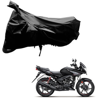                       AutoRetail Custom Made Two Wheeler Polyster Cover for Hero Ignitor (Mirror Pocket, Black Color)                                              