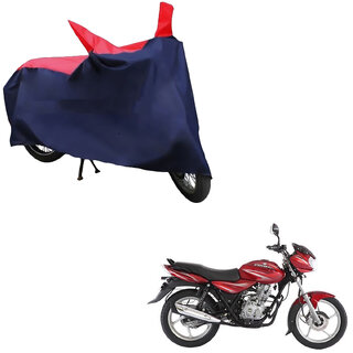                       AutoRetail Custom Made Two Wheeler Polyster Cover for Bajaj DisPolyster Cover 125 DTS-i (Mirror Pocket, Red and Blue Color)                                              