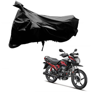                       AutoRetail Custom Made Two Wheeler Polyster Cover for Hero Passion Pro TR (Mirror Pocket, Black Color)                                              