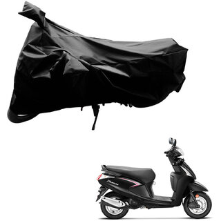                       AutoRetail Custom Made Two Wheeler Polyster Cover for Hero Pleasure (Mirror Pocket, Black Color)                                              