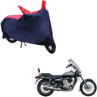                       AutoRetail Perfect Fit Two Wheeler Polyster Cover for Bajaj Avenger 220 Cruise (Mirror Pocket, Red and Blue Color)                                              