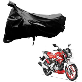                       AutoRetail Custom Made Two Wheeler Polyster Cover for Hero Xtreme (Mirror Pocket, Black Color)                                              