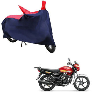                       AutoRetail Custom Made Two Wheeler Polyster Cover for Hero HF Dawn (Mirror Pocket, Red and Blue Color)                                              